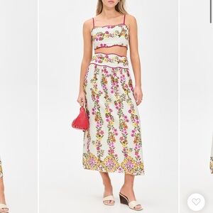 SAYLOR Pink and Cream Floral Skirt Set